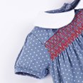 thumbnail image 4 of Vestido floral de verano para niña REDARER: manga corta, algodón bordado, informal, talla 3-4 años, 4 of 4