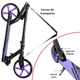 thumbnail image 5 of Scooter para Niños Altura Ajustable Ruedas de Goma Freno Trasero Plegable con Correa Apto a partir de 115 cm Soporta hasta 50 kg - Morado, 5 of 5