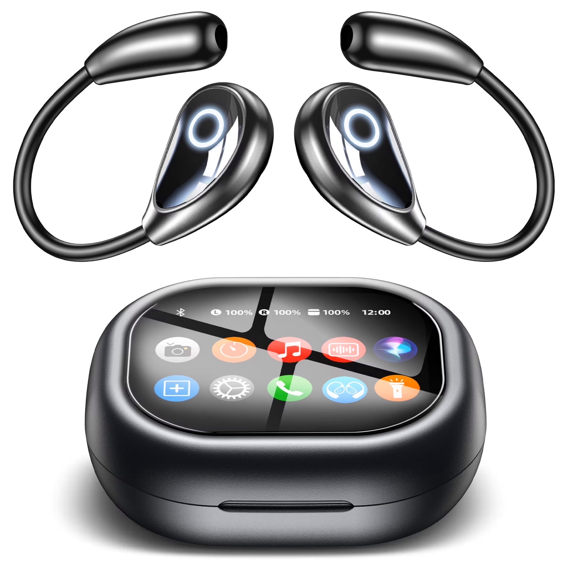 Auriculares Oído Abierto VEATOOL M94 Bluetooth5.4, Pantalla Táctil, Tarjeta TF, 60H, ENC, EQ, IPX7