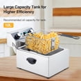 thumbnail image 3 of 6/10/12L Commercial Electric Profundo Fryer w/Basket & Lid Countertop Stainless Steel Profundo Fryer para Grande Tank French Fries Onion Rings, 3 of 6