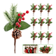 thumbnail image 1 of 10 Piezas De Adornos Navideños Arboles De Bayas De Pino Xtellar rojo, 1 of 4