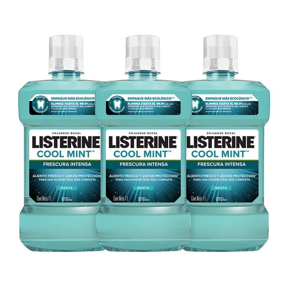 Listerine Enjuague Bucal Cool Mint 1L 3 Pack