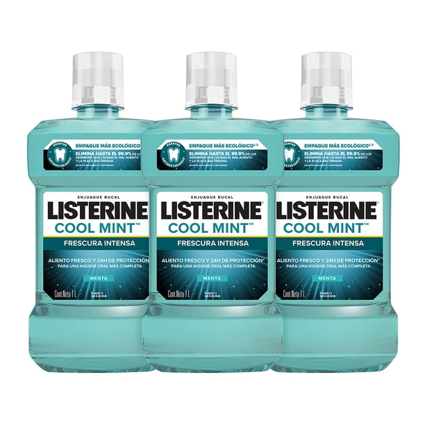 Listerine Enjuague Bucal Cool Mint 1L 3 Pack