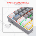 thumbnail image 4 of Teclado Gamer Redragon Fizz Rainbow Gris/Blanco 60%, 4 of 5