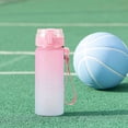 thumbnail image 4 of Botella de agua deportiva de gran gradiente 600ml/800ml | Plástico de PC a prueba de fugas | Tapa abatible de un botón, correa de transporte | Vaso portátil recto para hombres y mujeres | Blanco, 4 of 6