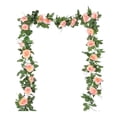 thumbnail image 2 of Adorno de pared de 2 piezas con rosas artificiales de 10 cabezas, ideal para San Valentín. Jarrones de cristal decorativos para dormitorio o sala de estar. Marco metálico. 230 cm (90,55, 2 of 8