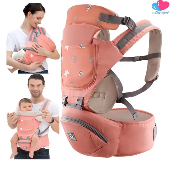 Canguro Portabebé Ergonómico con Asiento en Cintura Suave Para Bebés 0+36 Meses