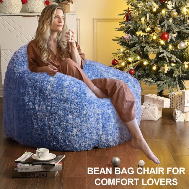 Yeshouse Sillón puff grande y esponjoso relleno de espuma para adultos, sofá tumbona ultrasuave y acogedor para sala de estar, dormitorio, lectura y relajación