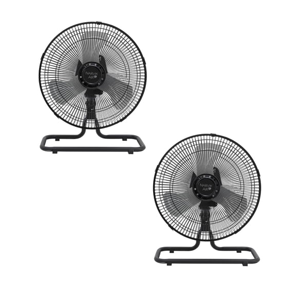 Narvik, Set de 2 Ventiladores Industriales 2 en 1, Piso y Pared, 12 pulgadas, Aspas de Aluminio, Oscilación 90°