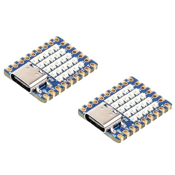 Miniplaca de Desarrollo RP2350-Matrix de 2 Piezas con Matriz LED RGB de 5x5 Integrada y Procesador de Doble Núcleo RP2040.