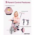 thumbnail image 2 of Triciclo RIDYEE 5 en 1 convertible para niños, triciclo de empuje, color rosa, 1,5 a 3 años, 2 of 4