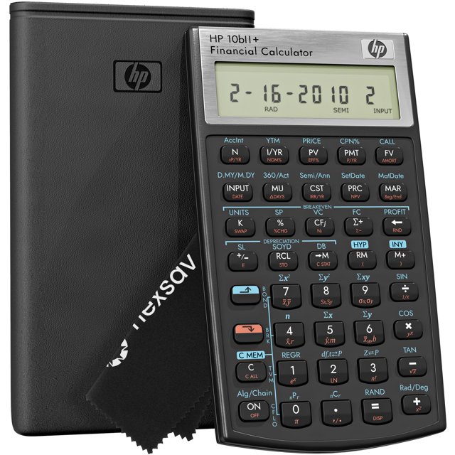 Calculadora Financiera HP 10bII+ con Más de 100 Funciones y Estuche de Tela