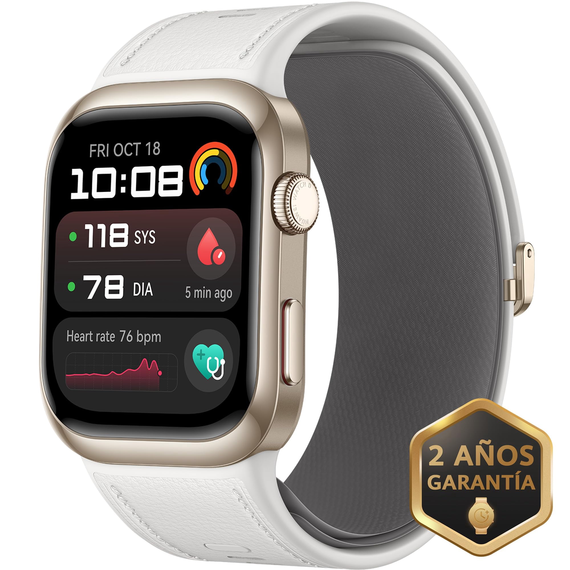 HUAWEI Watch D2, Smartwatch con Pantalla AMOLED de 1.82", Monitoreo de la Presión Arterial, Comunidad de Salud, Estilo de Vida Inteligente, Llamadas Bluetooth, Compatible con iOS y Android, Dorado