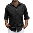 thumbnail image 2 of pstuiky Camisas casuales de manga larga para hombre, Cárdigan con capucha y manga larga para hombre, informal, de color liso, con bolsillos dobles y cremallera Tops casuales para hombres xxl, 2 of 7