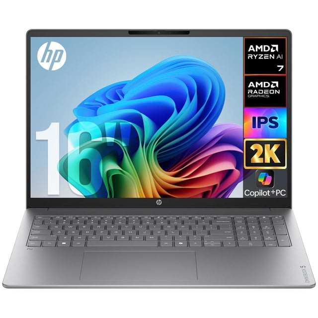 Laptop IA PC HP OmniBook 5 AI 16-cg0070wm AMD Ryzen AI 7 445 32GB 1TB Pantalla 16" Touch IPS 2K Copilot+ PC NPU 59 TOPS Windows 11 Teclado Ingles