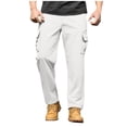 thumbnail image 1 of Amzcrzy Pantalones Clásicos Hombre Color Liso Cintura Elástica Cómodos Transpirables Elásticos Moda Informal Senderismo Pescar Correr Ejercicio Bolsillos Tallas S-3XL Blanco, 1 of 8