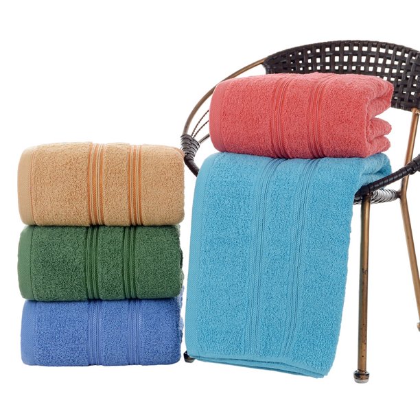Pack De 5 Toallas De Baño Surtidas MELOCOTTON HOGAR Extra Suaves y Absorbentes 180x50cm