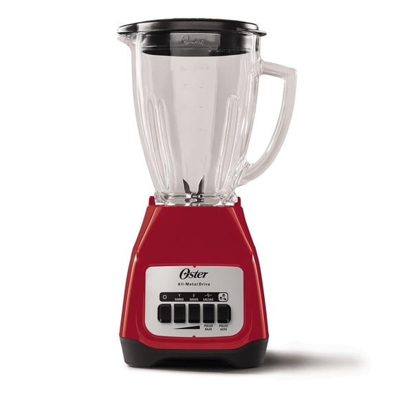 Licuadora Oster Soho Vaso de Vidrio 1.5 L con 550 Watts de Potencia Rojo