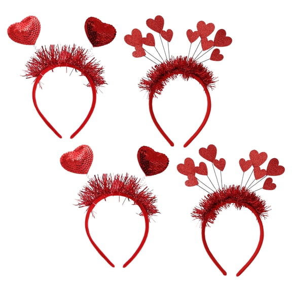 unbranded 4Ud Diadema Con Lentejuelas Rojas Para Atuendos De San Valentín Y
