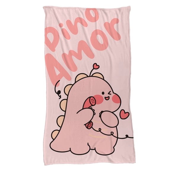 Cobija Manta Frazada Juana Gallo Diseño De Dinosaurio Amor Pareja Rosa Ultra Suave Y Ligera