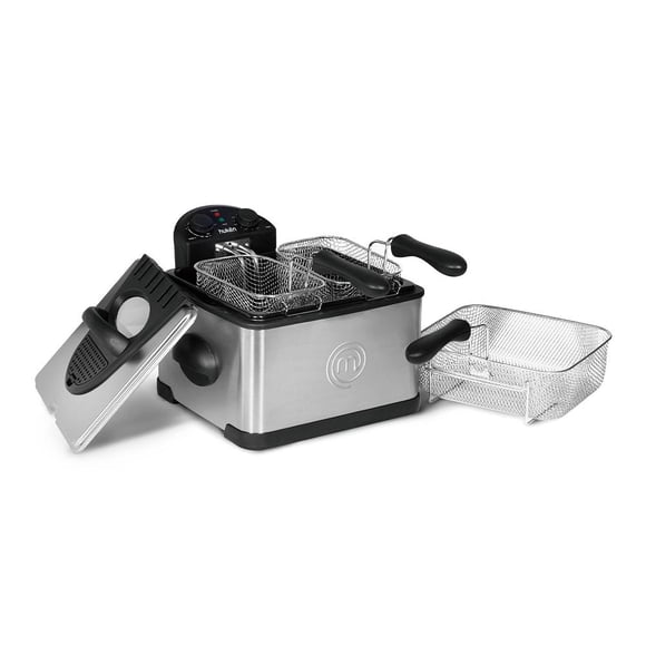 Freidora de Aceite Flash-FryXL MasterChef Huken Triple-Basket 4 Litros Acero