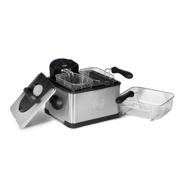 Freidora de Aceite Flash-FryXL MasterChef Huken Triple-Basket 4 Litros Acero