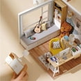 thumbnail image 3 of Estudio de la Sala de Estudio de Madera en Miniatura de la Casa de Muñecas de Diy Dollhouse Con Muebles Para Niños Amigos, 3 of 5