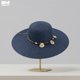 thumbnail image 2 of Sombrero de Playa Con Conchitas Para Mujer Ala Ancha 42 cm azul 42 cm, 2 of 6