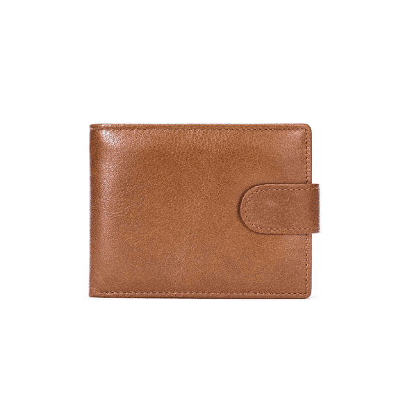 Cartera De Hombre Piel Genuina Protección, Marrón oscuro