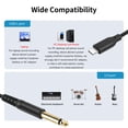 thumbnail image 4 of Cable USB C A TS, Cable de Sonido Ts de 1/4 Pulgadas para Guitarra Eléctrica, Bajo, Mezclador, Altavoz A PC, Teléfono Inteligente, Plug and Play Con de Sonido de Alta, 4 of 7