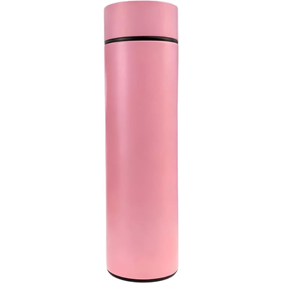 Termo Inteligente 500 ml Rosa con Pantalla Digital de Temperatura, Acero Inoxidable 304, Botella Térmica con Doble Aislamiento para Frío y Calor