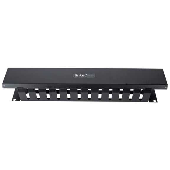 Organizador de Cables Horizontal LINKEDPRO BY EPCOM 2U Rack de 19" hasta 125 Cables Cat5 Cubierta Metálica LPCM-042U