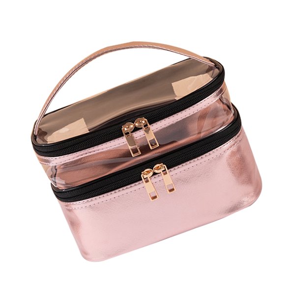 Luxshiny 1Ud Bolsa De Maquillaje Rosa Con Doble Impermeable Para Almacenamiento Y Viaje