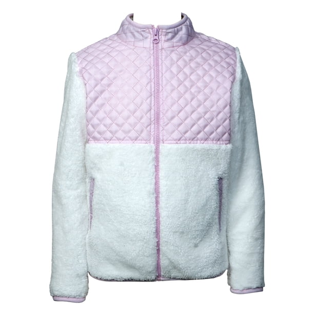 Chamarra Simply Basic para Niña, Combinación de Borrega y Acolchado Rosa Talla 6