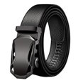 thumbnail image 2 of Cinturón de hebilla automática de cuero sintético negro ajustable para hombre. Estilo B, 2 of 9
