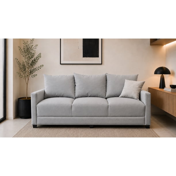 Sofa El Bazar Store Atlanta Lino Gris Plata 3 plazas Modular Moderno