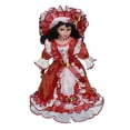 thumbnail image 1 of Muñeca de cerámica en miniatura de porcelana para mujer, hermosa casa de muñecas de 40 cm, dama con Rojo, 1 of 9