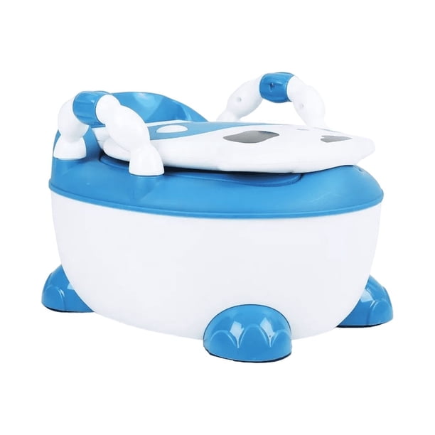 Bañito Entrenador Para Bebés Con Asiento Acojinado Y Tapa Azul