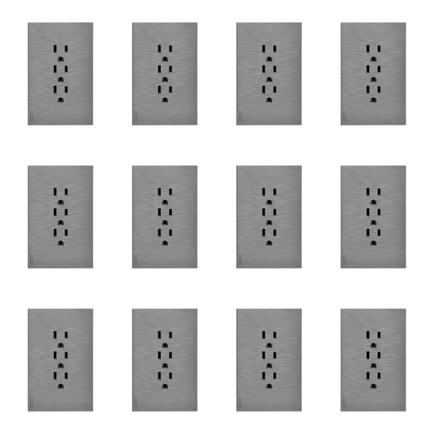 Placa Con 3 Contactos Lucek Flat Pack 12 BF08-B plateado