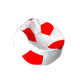 thumbnail image 2 of Sillón Puff Lunics Balón Soccer Grande Rojo, 2 of 3