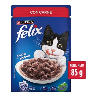 Alimento para Gato Purina Felix ¡Trocitos Jugosos! Carne 85 g