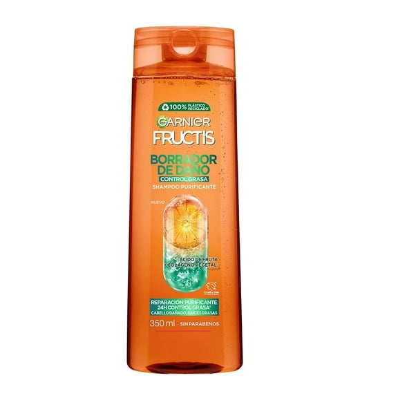 Shampoo Garnier Fructis borrador de daño control grasa 350 ml