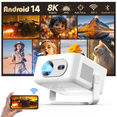 thumbnail image 1 of Magcubic Proyector Inteligente Android 14 4K y 8K, Proyector Portátil con WiFi 6 y BT 5.4, Enfoque Automático y Tecla Vertical, Giratorio a 180°, Mini Proyector para Exteriores y Hogar HY300Max, 1 of 11