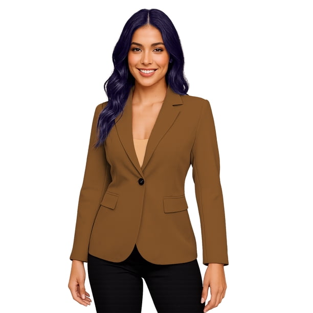 Saco clásico de Mujer Elegancia y Estilo Camel Extra Grande