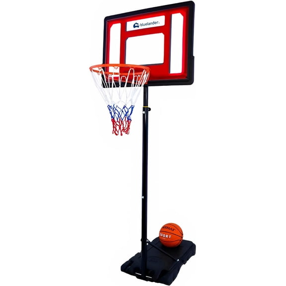 Canasta de Basketball Bluelander, Altura Ajustable de 1.4 a 2.1 M con Balón No.5 y Bomba de Aire