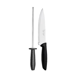 Juego de Cuchillo Chef 7'/18 cm y Chaira Afilador Tramontina