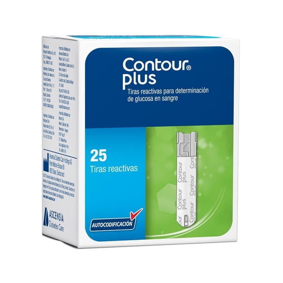 Tiras Reactivas Contour Plus 25s Determinación de Glucosa en Sangre