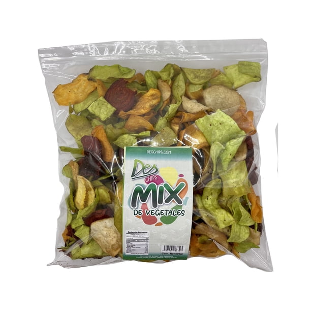 500 gr de Chips Botana de Vegetales Horneados Deshidratados, Libres de Glúten, Veganas de 500 gr - Sabor Mix Vegetales