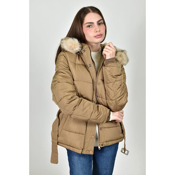 Chamarra con cinto y capucha desmontable Roman Fashion /Juvenil, 8380 (Cafe) cafe M