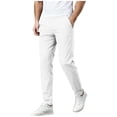 thumbnail image 1 of Amzcrzy Pantalones Clásicos Hombre Color Liso Cintura Elástica Cómodos Transpirables Elásticos Moda Informal Senderismo Pescar Correr Ejercicio Bolsillos Tallas S-3XL Blanco, 1 of 8